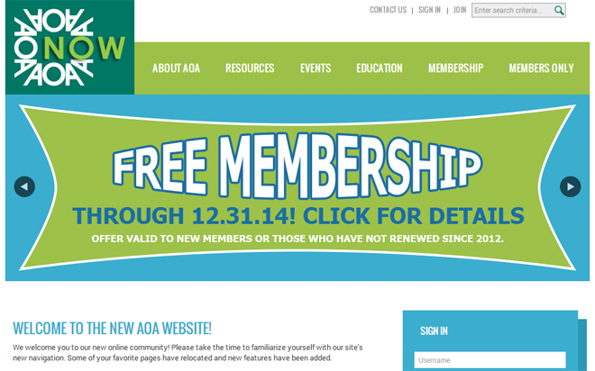 AOA Free Membership Screenshot