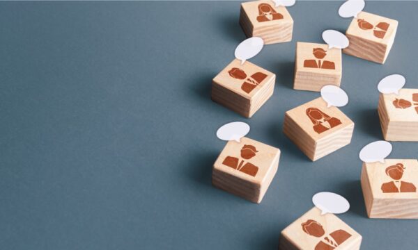 member survey opinions expressed through wooden blocks