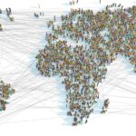 A world map consisting of thousands of connected people - 3d illustration