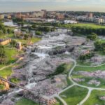 Summer Aerial View of Sioux Falls, The largest City in the State of South Dakota