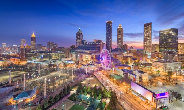 Atlanta, Georgia, USA downtown skyline at dawn
